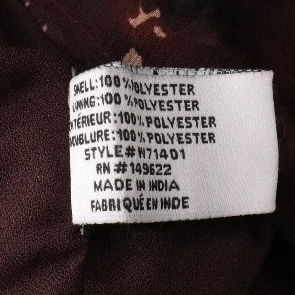 Walter Baker Floral Mini Dress Sheer Sleeve Tie Neck Ruffle Hem Large - Picture 12 of 14